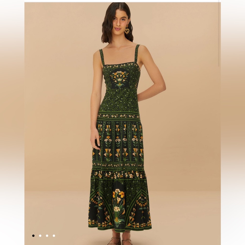 FARM Rio Black Flowers Arch Maxi Dress - XS